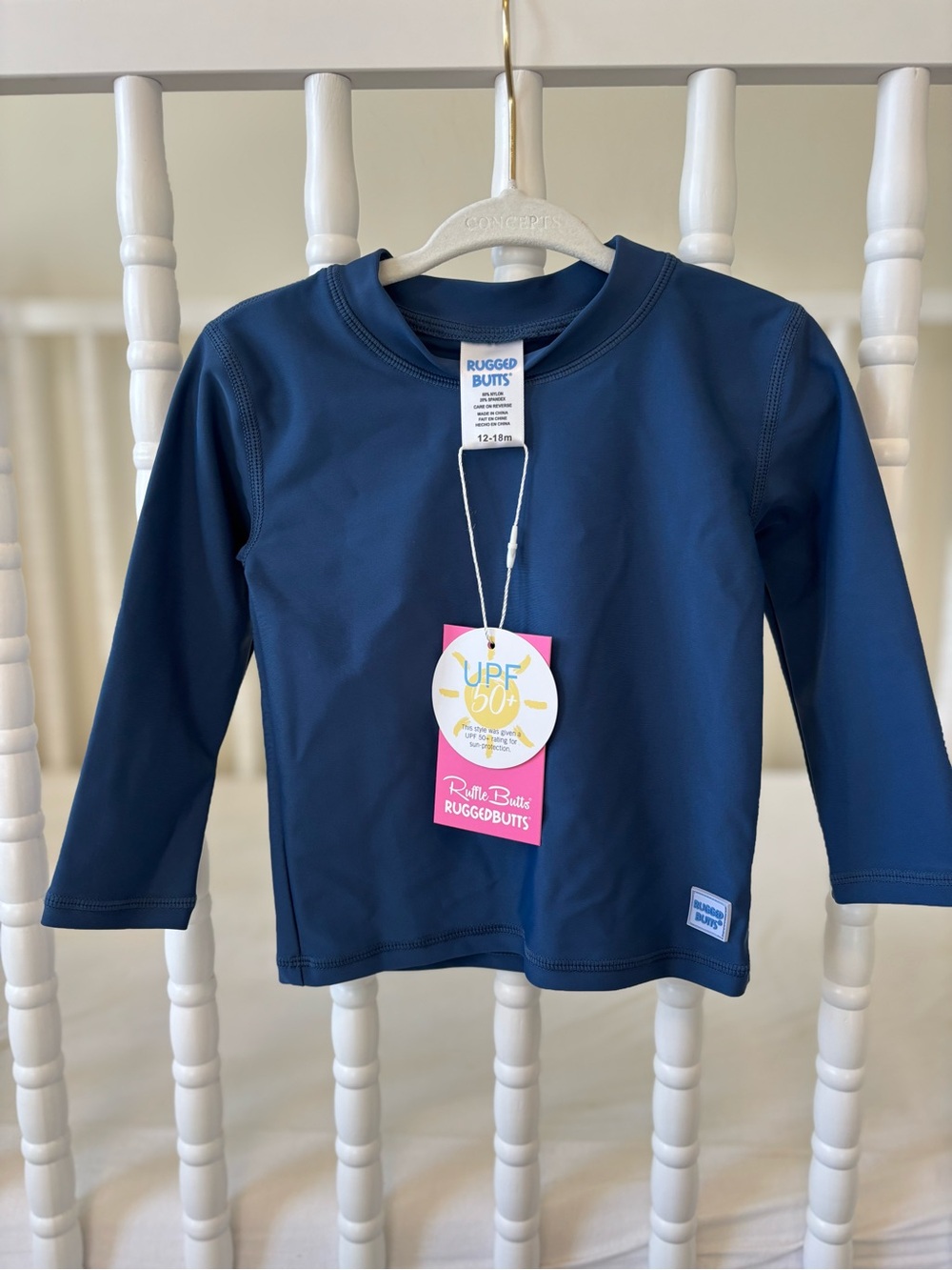 RuggedButts UPF 50+ Navy Long Sleeve Rash Guard NWT
